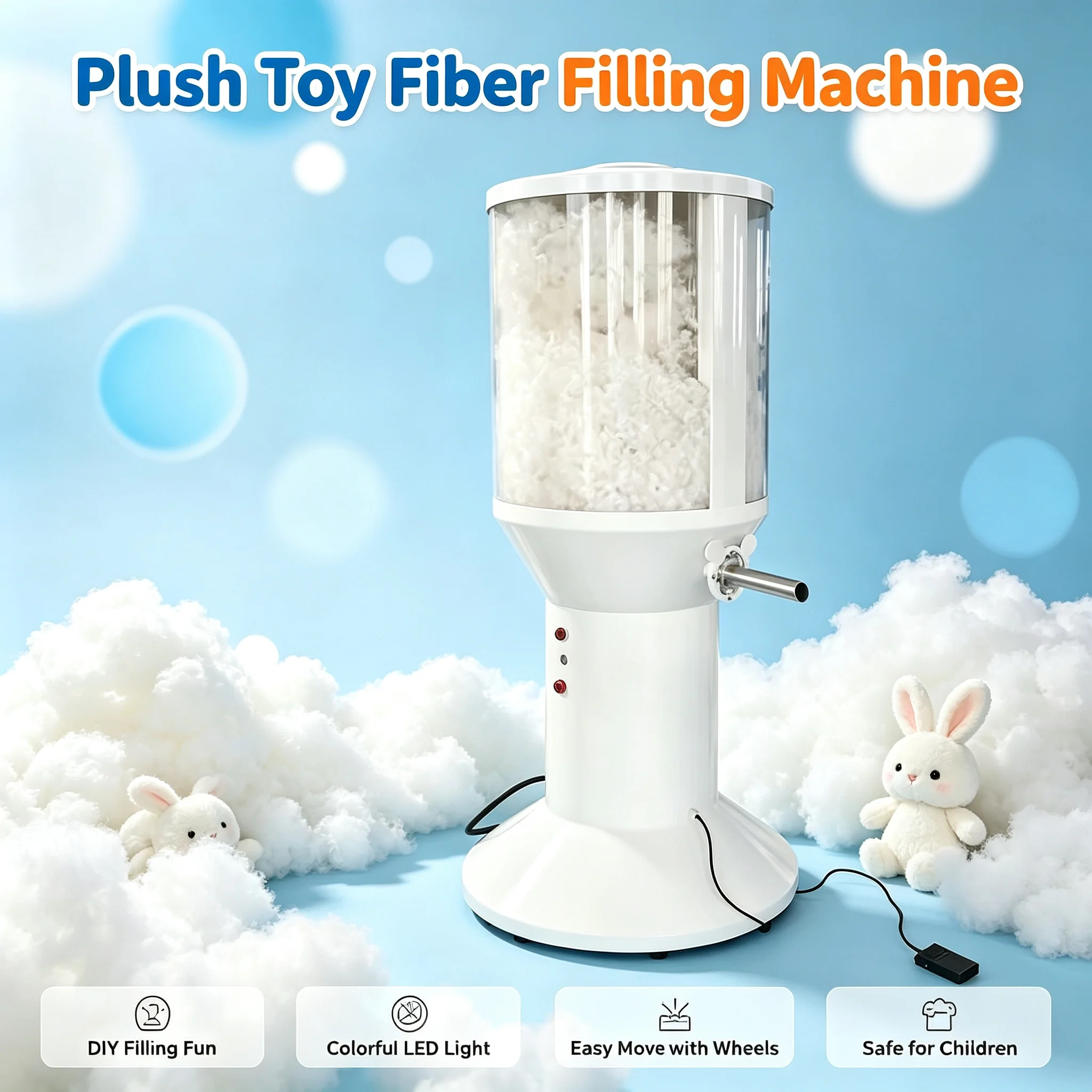 Cotton Stuffing Machine Electric Music Teddy Bear Filling Device Customized Appearance For Toy Retail Store Business