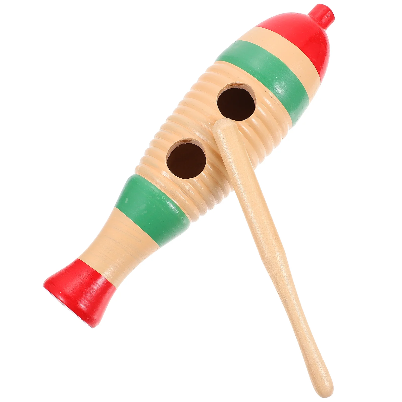 

Children's Percussion Instrument Wooden Guiro Birthday Gift Early Education Toy Fish Shape Shaped Style Musical with Mallet