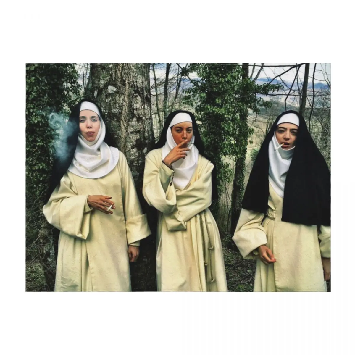

Smoking Nuns Throw Blanket For Sofa Thin Luxury Brand Softest Blankets For Sofas Blankets