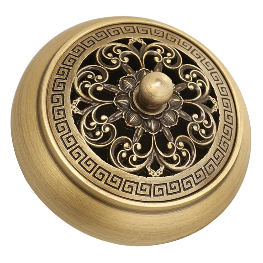 

Copper Aroma Burner Compact Size Desktop Censer Exquisite Home Incense Burner Ornament for Bedroom Office Study