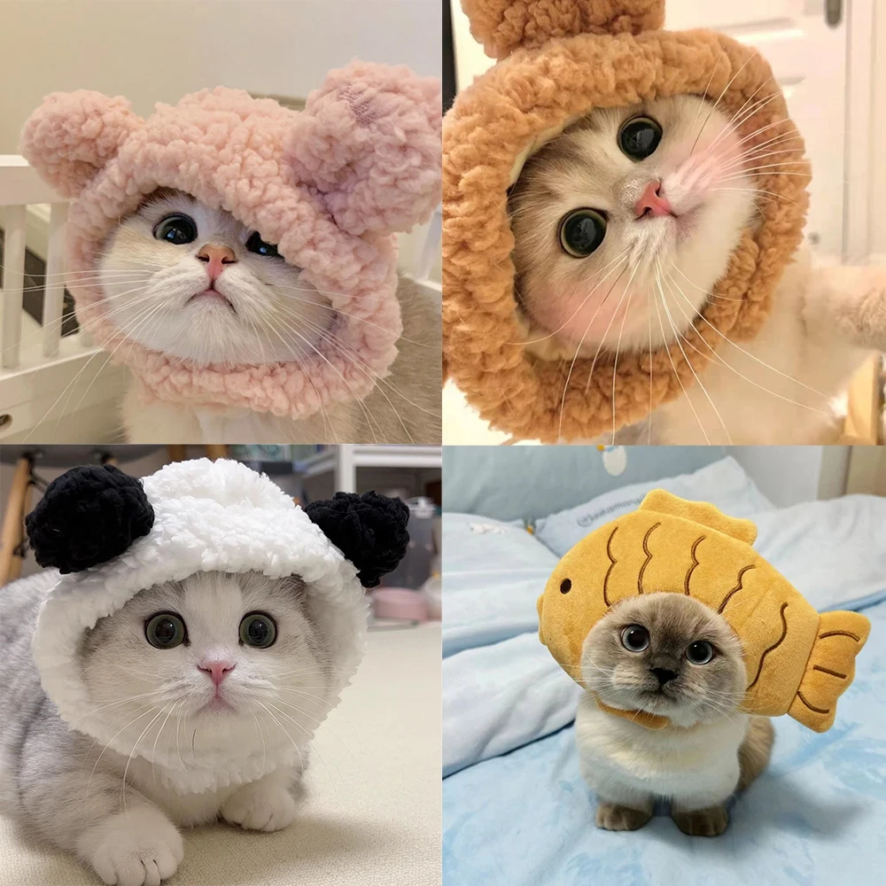 Lindo conjunto de sombrero de disfraz para mascotas, disfraz de cerdo, Panda, polluelo, oso, sombreros para medios sociales, fotos, vídeos, contenido