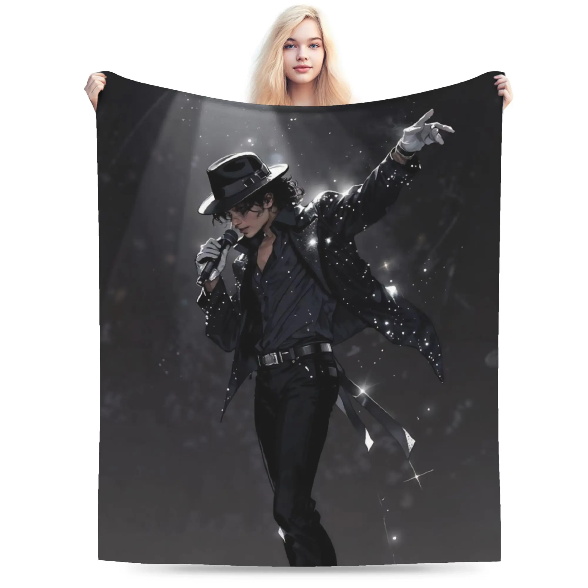 Singer Michael Jacksons MJ Throw Blanket for Couch  Soft Fuzzy Plush Blanket 50x60 Inches Multi-size Bedspread for All Seasons