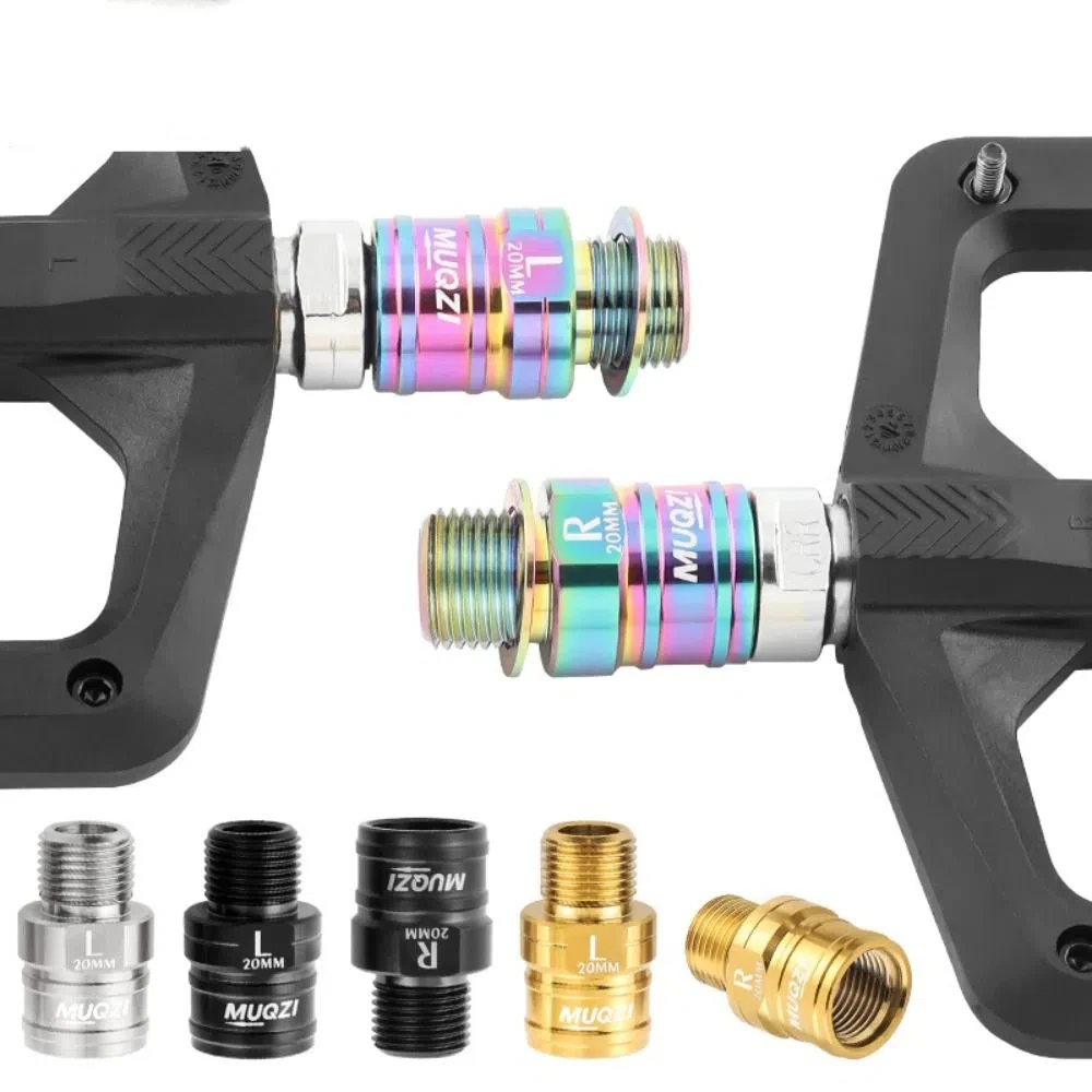 

1 Pair Titanium Alloy Pedal Extender 9/16 20MM Bicycle Pedal Extension Bolts Wear Resistant Stable Bike Pedal Axle Extenders