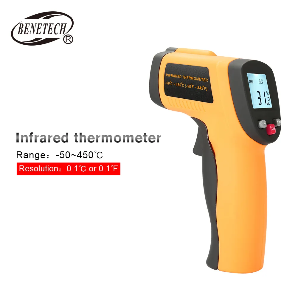 GM300 Digital -50 to 380degree Non-Contact IR Infrared Digital Temperature Thermometer Laser Surface Body Forehead Point Gun