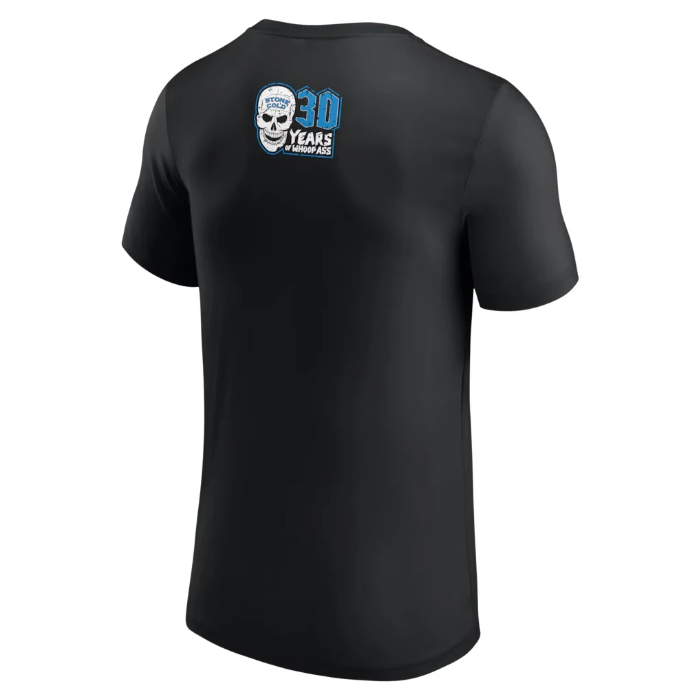 Men's Black Stone Cold Steve Austin 30th Anniversary Bulletproof T-Shirt 3D Printed Quick Dry Short Sleeve Sports Casual T-Shirt view 3