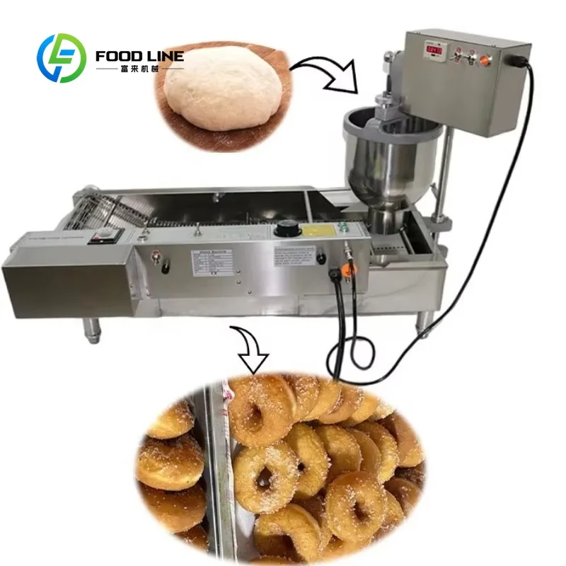 Donuts Production Line Automatic Donut Making Machine Donut Fryer Electric Doughnut Machine Manufacturer Sell Customized