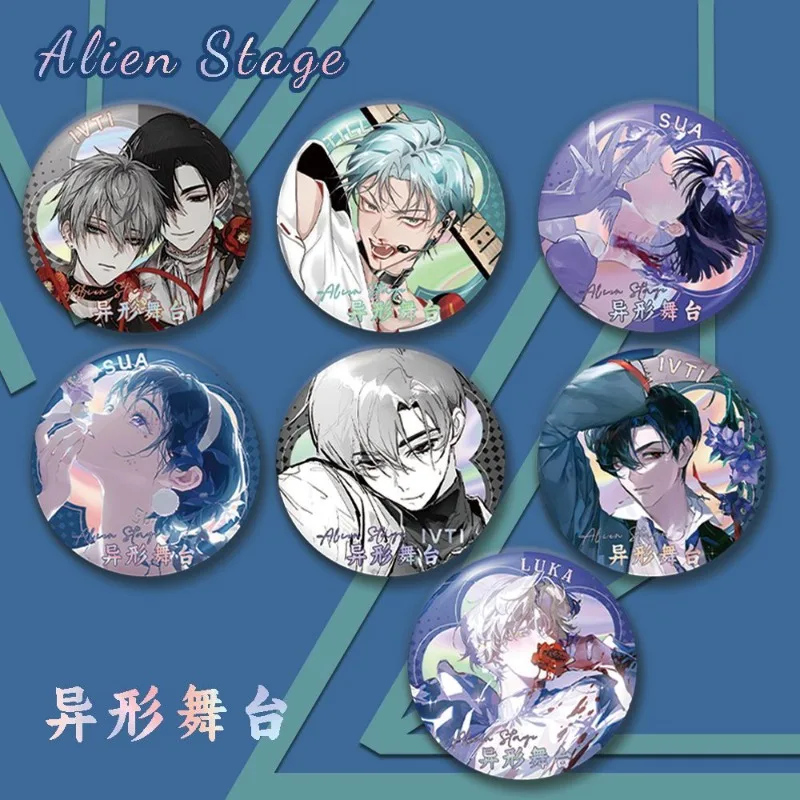 7Pcs/Set Manga Alien Stage Anime 58 mm sua Ivan Till Fan Badge Two-dimensional Peripheral Manga Enamel Pin Birthday Gift