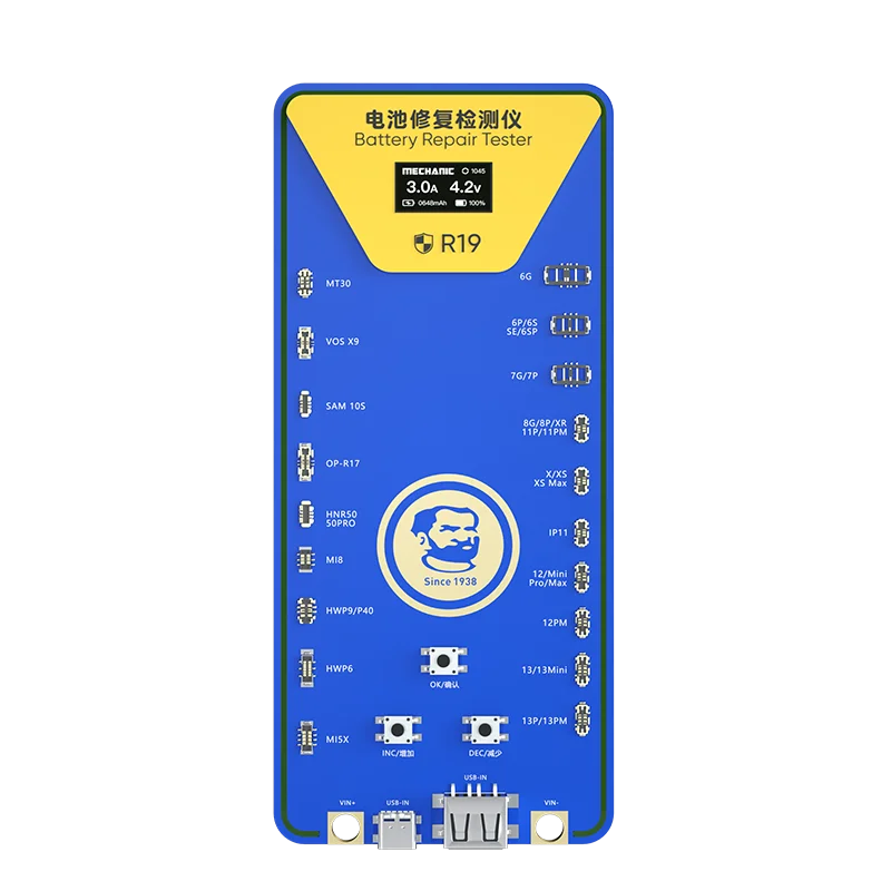 MECHANIC Battery Repair Tester R19 /Mobile Battery Detector/Mobile Battery Refix board/Support Androids And IP 11/12/13 models