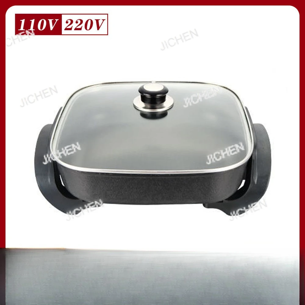 

Household multi-functional electric hot pot, cooking and frying integrated pot, square pot, US standard 110v electric heating po