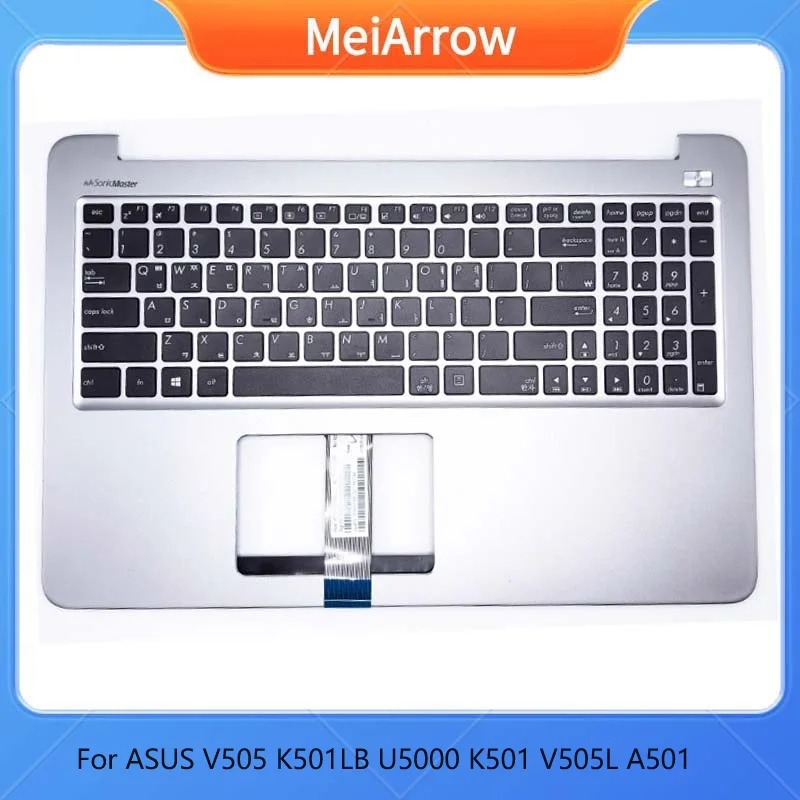 

MEIARROW New/org for ASUS K501 K501 V505L A501 N501 K501LB palmrest KR Korean Keyboard Upper Cover Backlight,Silver