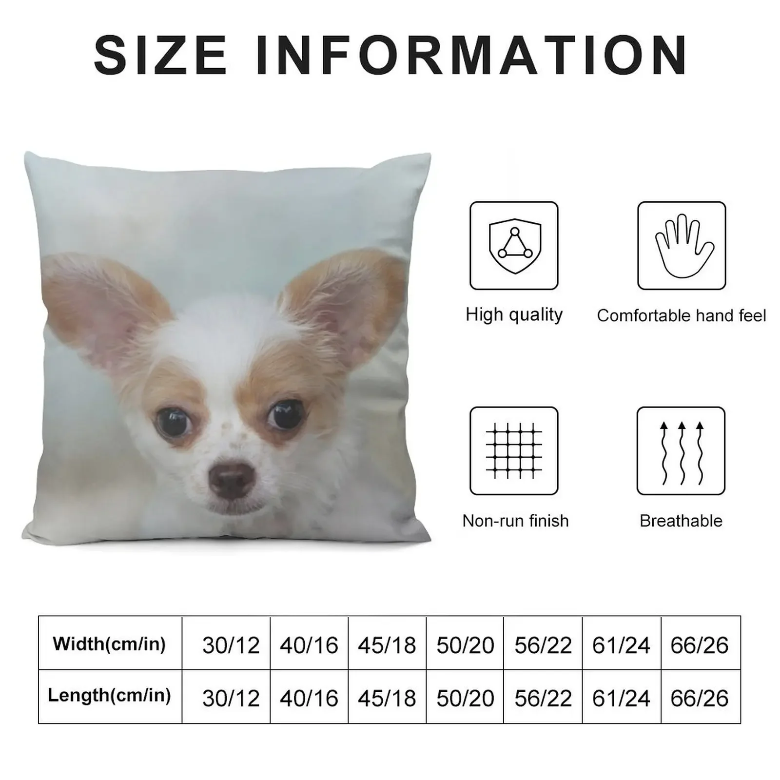 Brown and White Chihuahua Puppy 01 Throw Pillow Embroidered Cushion Cover Decorative Cushion Cover Pillowcase Cushion pillow