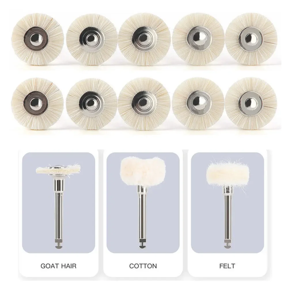 

10pcs Dental Polishing Wheel Wool Cotton Polishing Brushes Polishers for Rotary Tools Jewelry Buffing 2.35mm Polishing Wheel