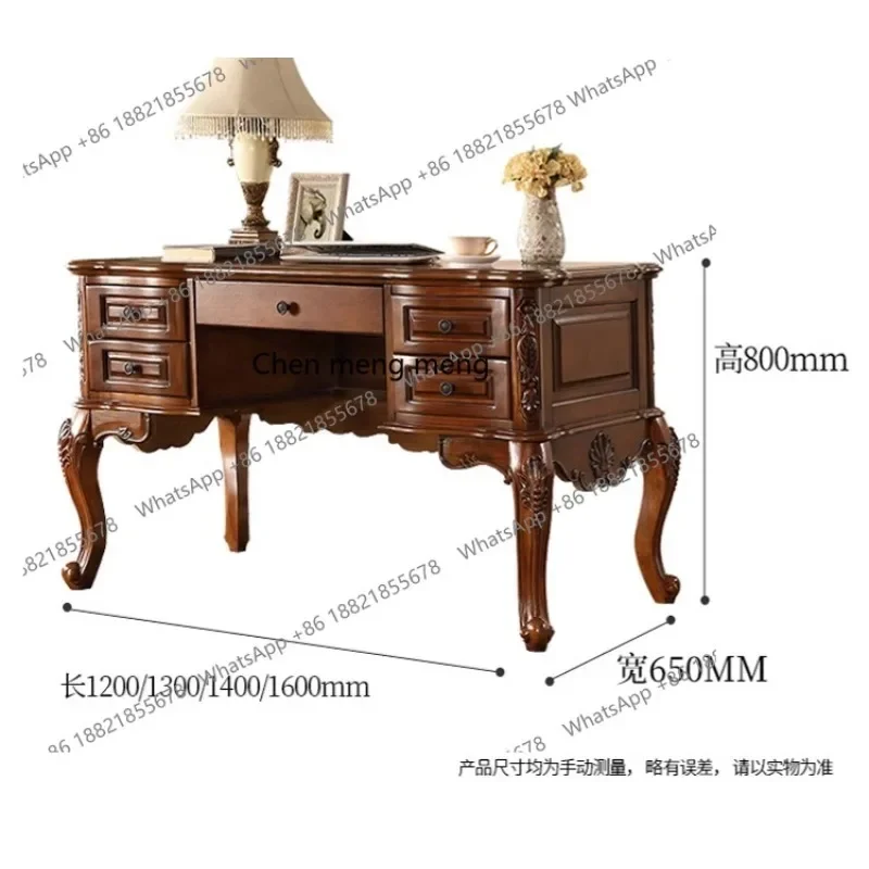 A139 مكتب وكرسي من الخشب الصلب الأمريكي بالكامل، مكتب كمبيوتر مكتبي لغرفة النوم وغرفة الدراسة المنزلية الأوروبية #6