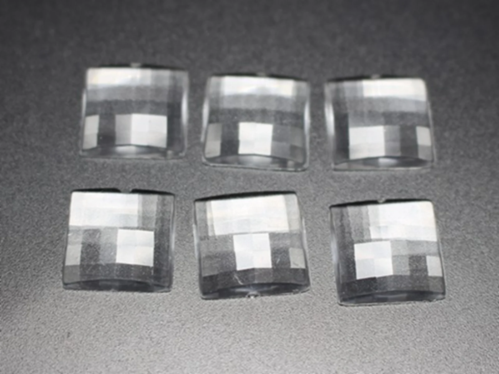 100 Transparent Clear Acrylic Flatback Faceted Square Rhinestone Cabochon 14X14mm No Hole
