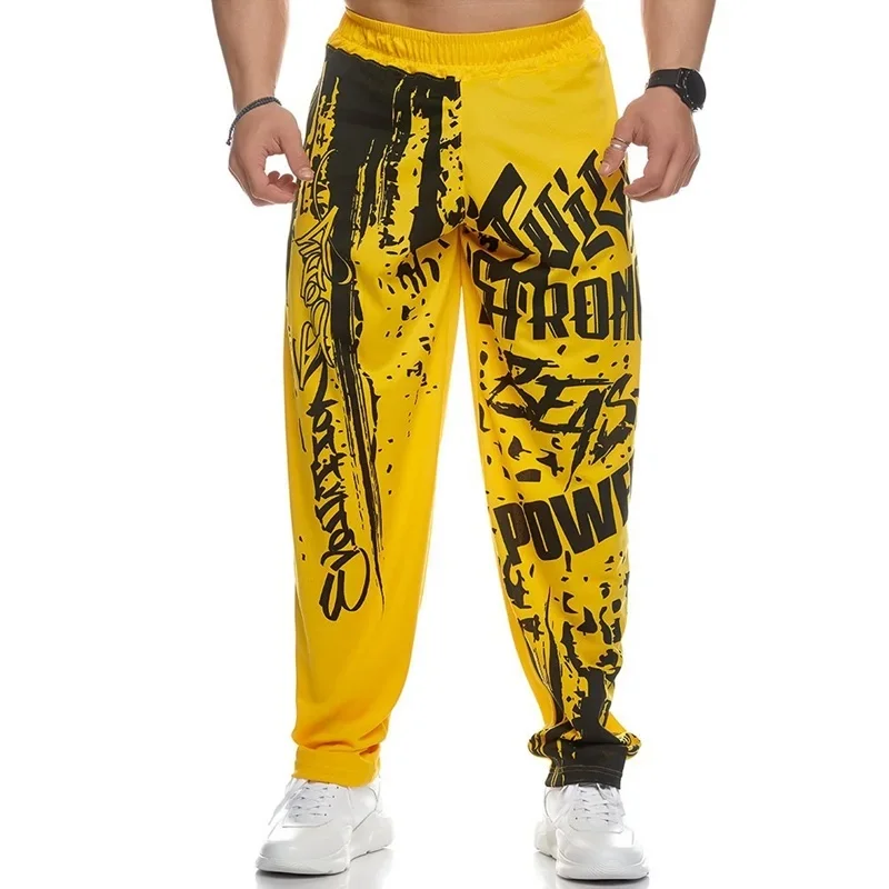 2026 New Model Men Gothic Vertical Graphic Wide Leg Sweatpants Drawstring Loose Straight Baggy Y2K Dark Punk Streetwear Pants.