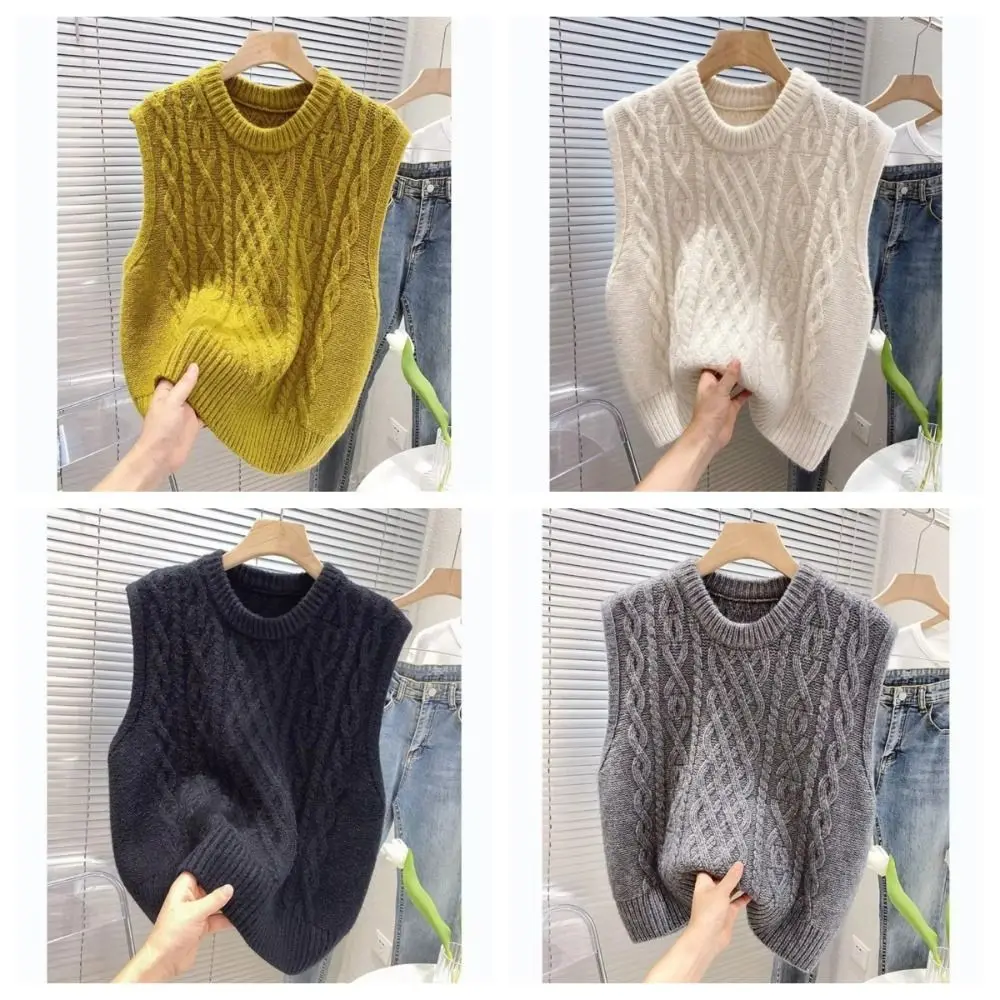 

Новая ретро-блузка без рукавов из льна в корейском стиле, свободная однотонная майка с круглым вырезом, верхняя одежда, топ-камизоль