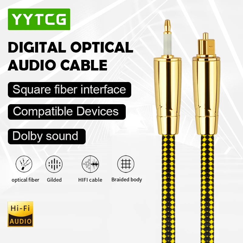 

YYTCG 5.1Digital Optical Audio Cables Hi-end Digital Audio Video Cables 0.5m 1m 1.5m 2m 3m 5m for Amplifiers Player PS4 Soundbar