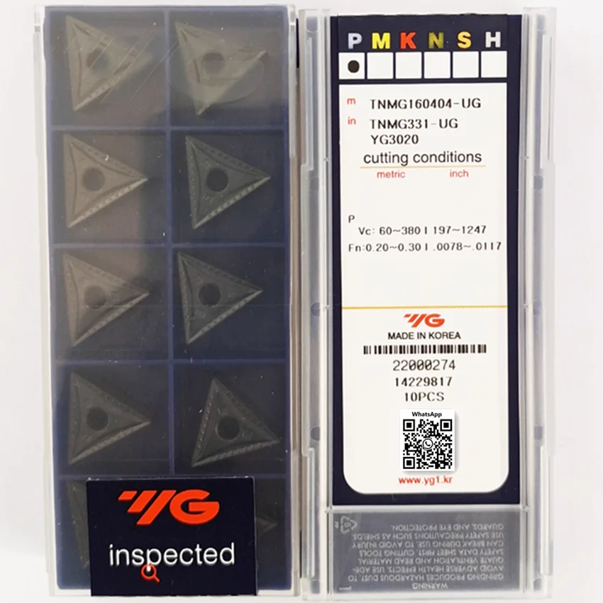 

TNMG160404-UG YG3020/TNMG160408-UG YG3020/TNMG160412-UG YG3020 Original YG Carbide Inserts CNC Turning Inserts 10PCS/BOX