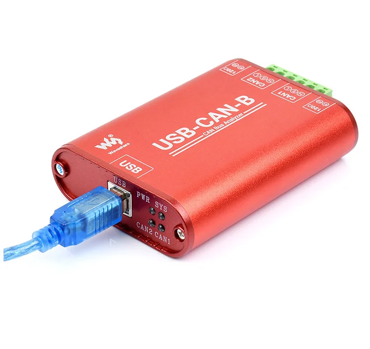 USB-CAN-B Waveshare Industrial Isolation USB to CAN Adapter Dual-Channel CAN Analyzer Supports Windows and Linux Systems