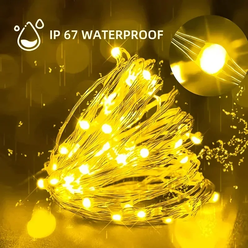 2/10M LED Lighting Strings Waterproof USB Battery Copper Wire Garland Fairy Light Christmas Wedding Party Decor Outdoor Lamps