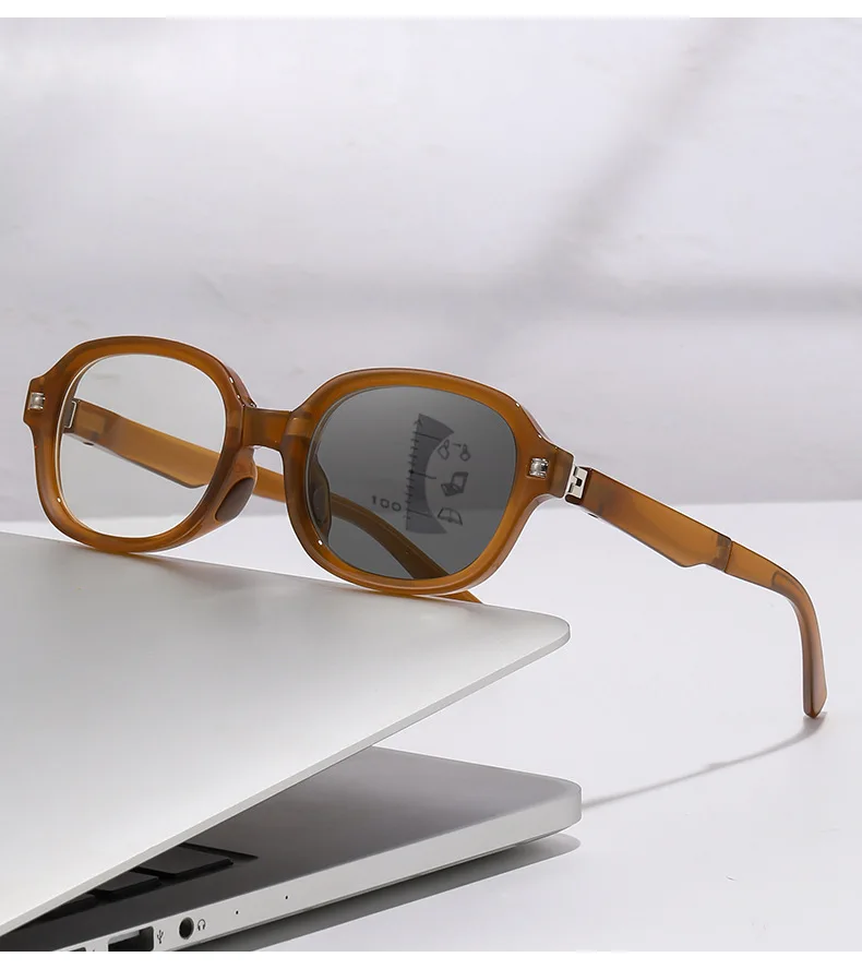 Faltbare Presbyopie-Brille, mehrere Brennweite + farbwechselnde Brillengläser, tragbare und minimalistische Lesebrille mit zwei Entfernungen – Detail 16