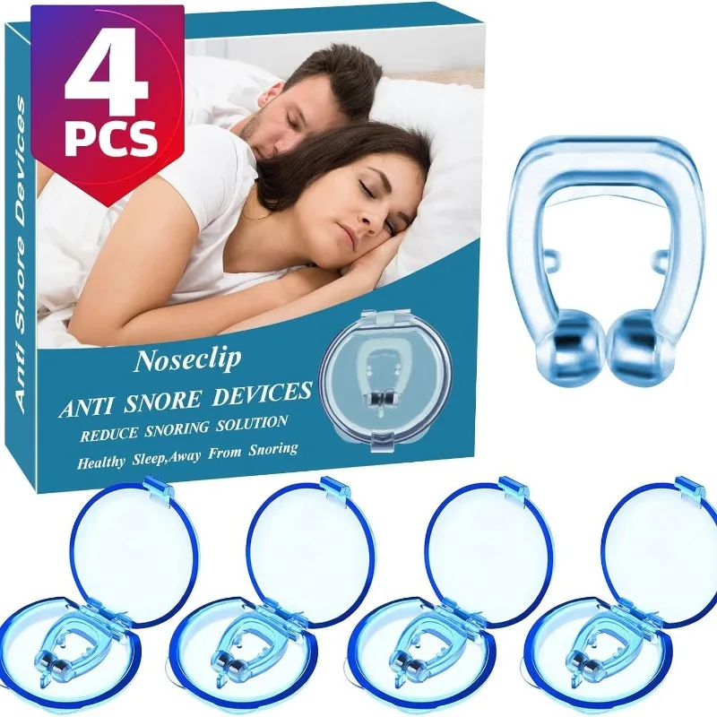 Silicone Magnetic Anti Snore Stop Snoring Nose Clip Sleep Tray Sleeping Aid Apnea Guard Night Device Reusable Nasal Dilator