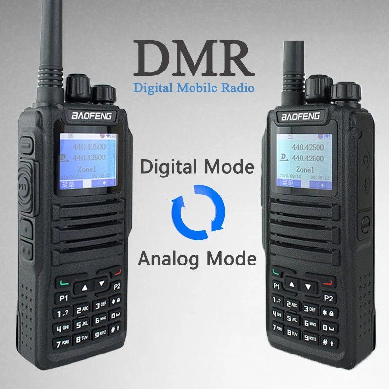 Baofeng-Walkie Talkie Digital, Rádio Analógico, Open GD77 DMR, UHF, VHF, 5W, Slot de Tempo Duplo, Tier1, Tier2, DM1701 Atualização do DR-1801