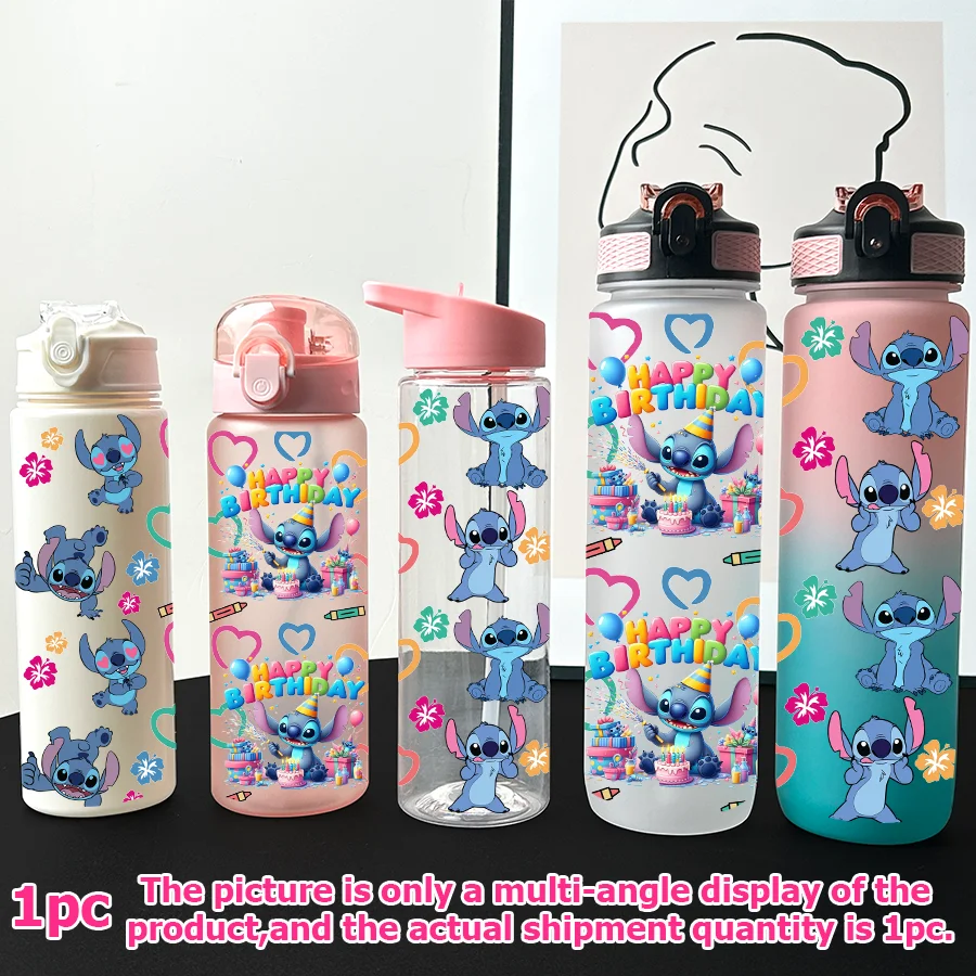 

1Pc Disney Stitch Pattern 23-32oz Multi-style Plastic Water Bottle Portable Sports Cup Birthday Gift Back To School Cup