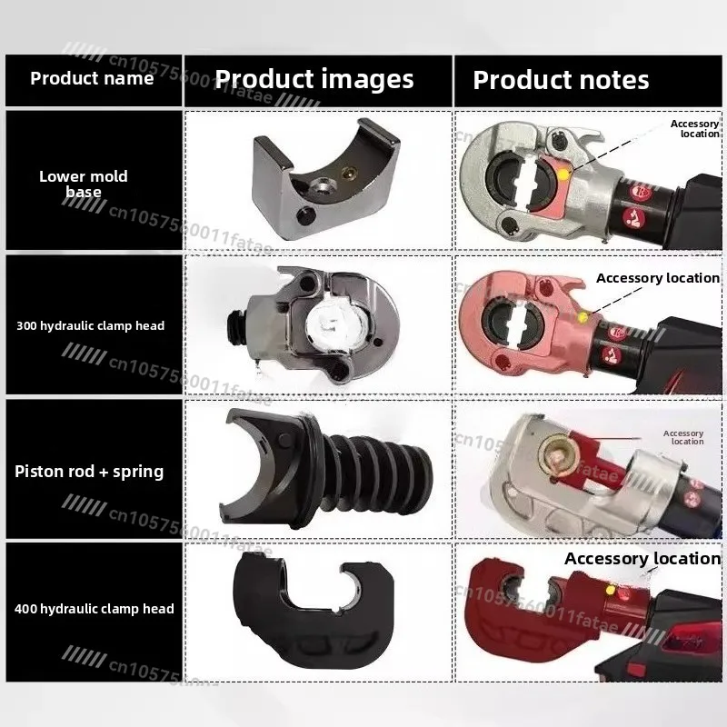 Rechargeable Hydraulic Pliers Accessories EC/EZ/-300-400 Dies, Snaps, Pliers, Piston Rod Crimping Pliers