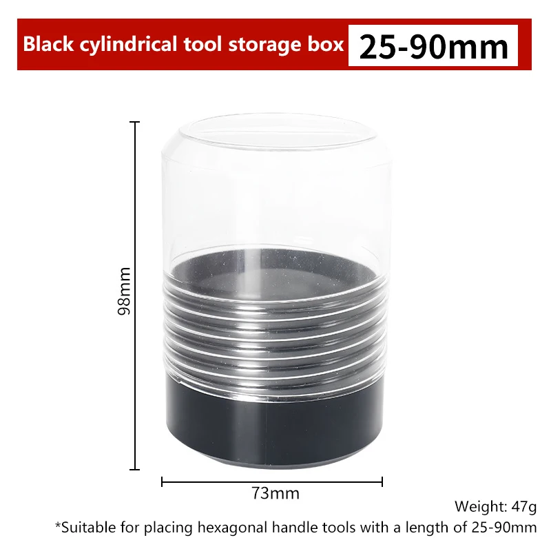 1Pcs Drill Bit Storage Case Portable 6.35mm Hex Drill Bit Case 5 Sizes Water Resistant PVC Detachable Holder Hangable Storage