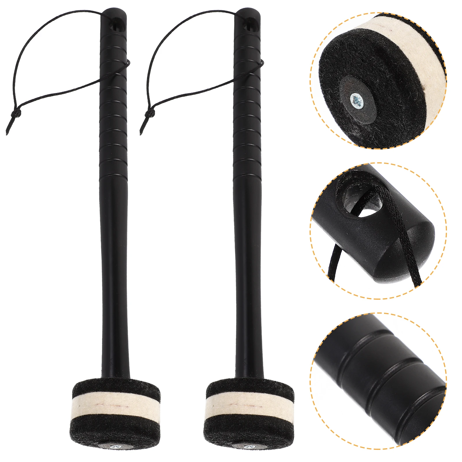 

1Pair Bass Drum Mallet Professional Lightweight Drum Stick for Percussion Performance Practice Instrument Drumsticks