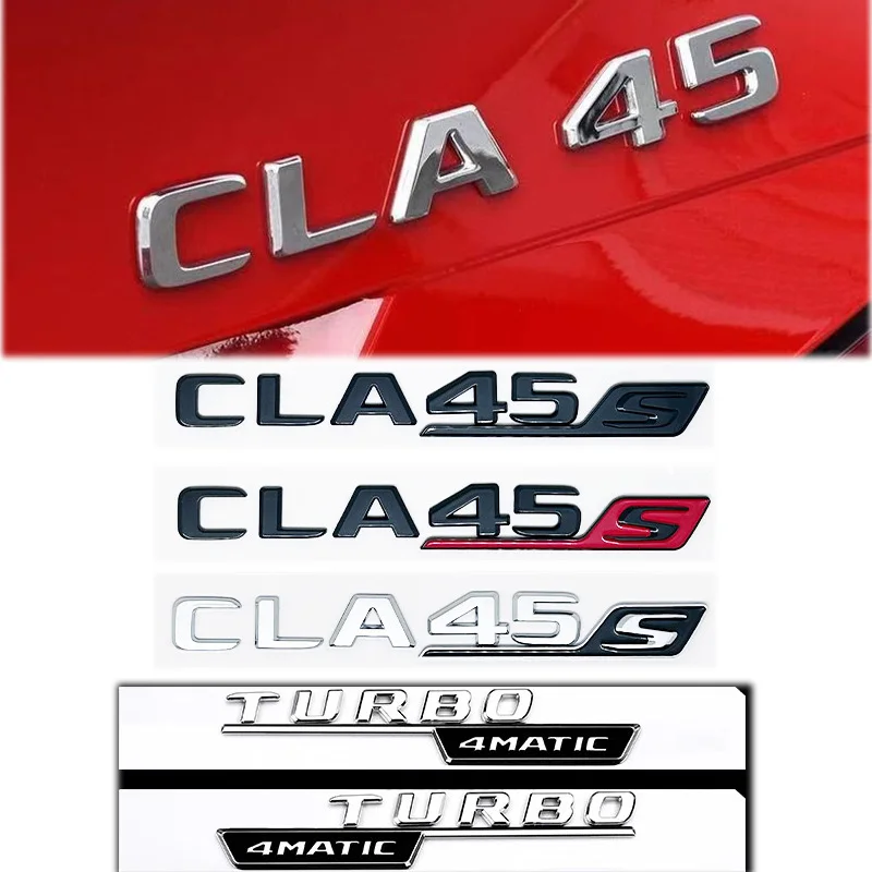 3D ABS Chrome For Mercedes CLA 45 S AMG C117 C118 CLA45S TURBO Car Trunk Badge Emblem Logo Sticker Letters Auto Accessories