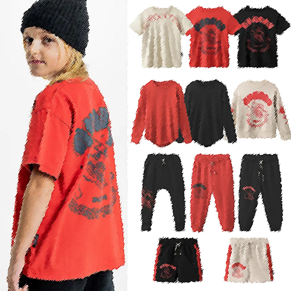 2024 Spring Summer N Clothes Set Kids New Clothes Boys Outerwear Children T Shirt Children Long Sleeve Tops Fashion Sport Pants