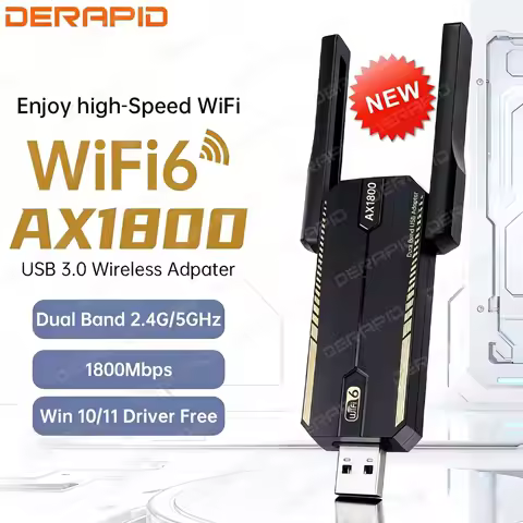 USB WiFi 6 AX1800 USB 3.0 Adapter Dual Band 2.4G/5Ghz USB Receiver Dongle Wifi Network Card For PC Laptop Win10/11 Driver Free