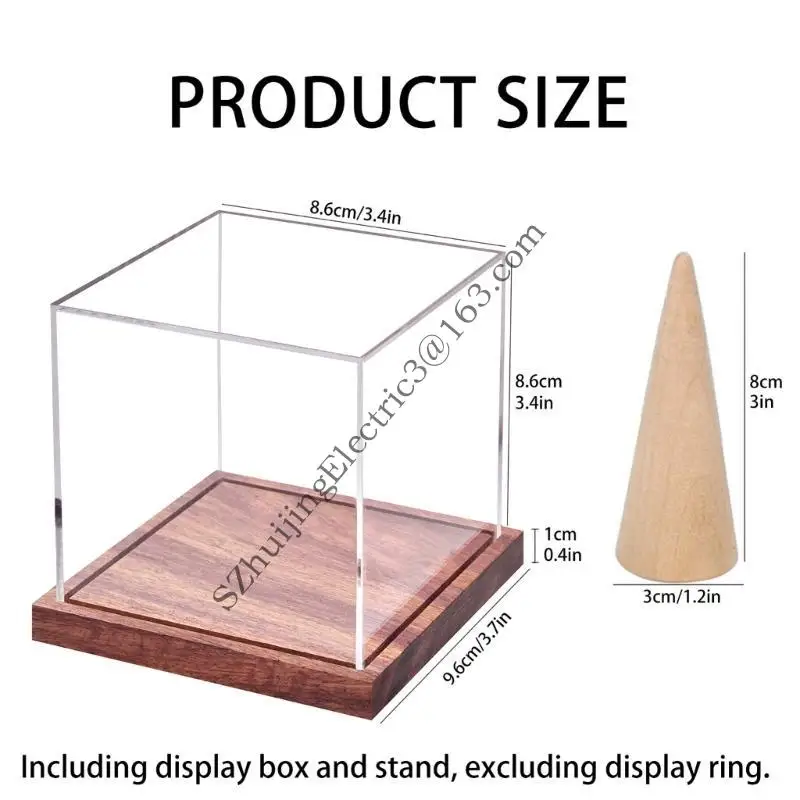 Sturdy Acrylic Rings Display Stand with Base Championship Rings Case Portable for Sports Accessory Storage
