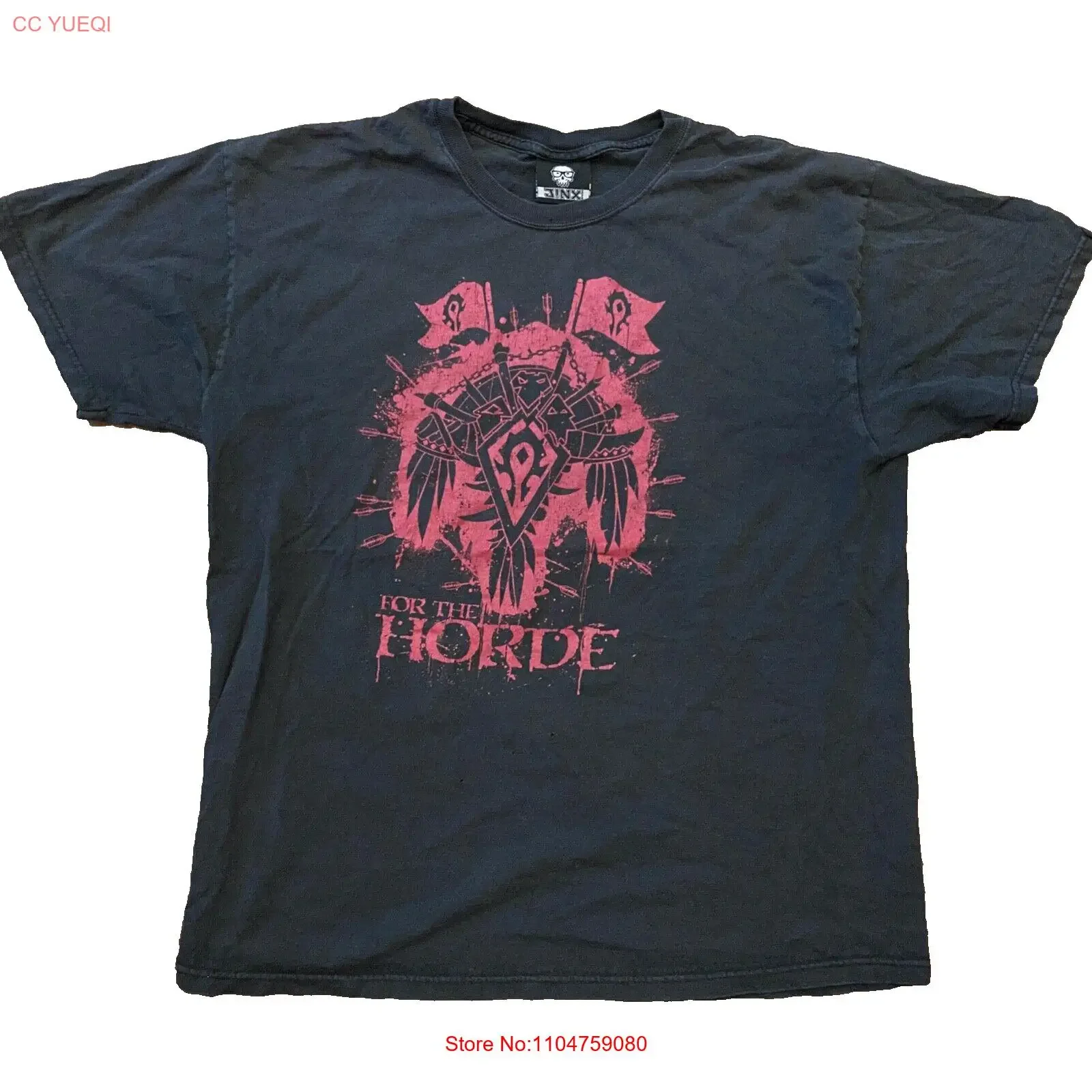 VTG Jinx Sz Large Black T Shirt For The Horde Video Game Promo vintage Washed Unisex graphic Soft Stylish designer clothes