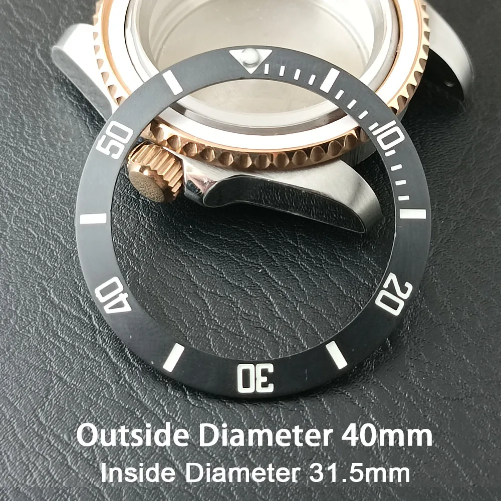 Schräge 40 mm * 31,5 mm grüne/schwarze/rote/blaue Keramik-Lünetteneinlage für Uhren, zum Ersetzen des Zifferblatts, Uhrenlünetteneinlagen – Detail 9