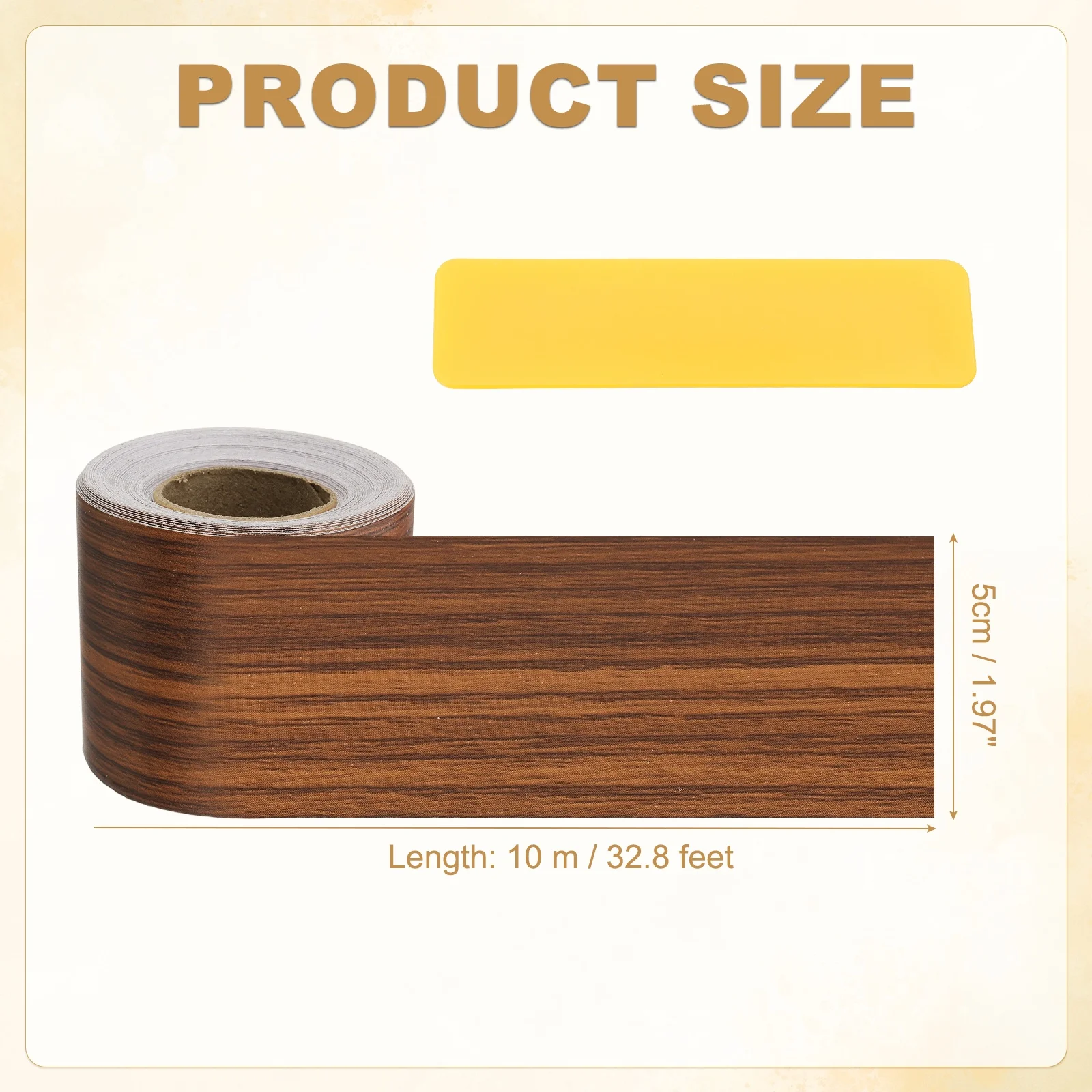 10meter Wood Grain Repair Tape Self Adhesive Realistic Textured Repair Patch Peel and Stick Wood Tape with Scraper for Furniture