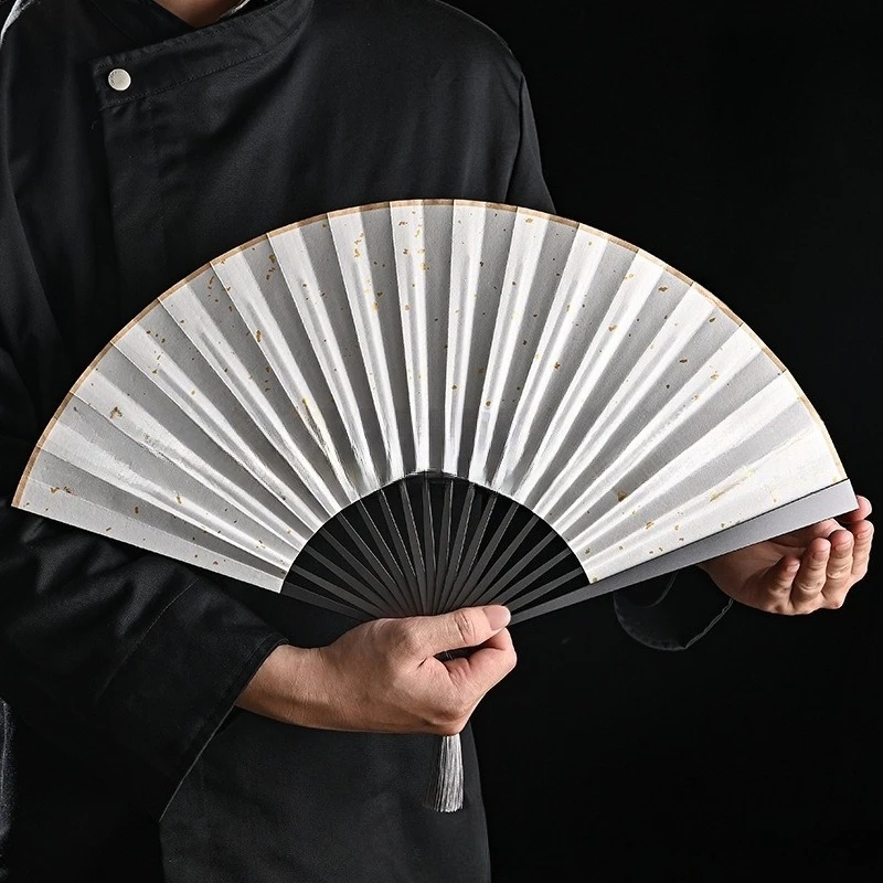 Chinese Style Stainless Steel Aluminum Metal Folding Fan Kung Fu Tai Chi Portable Blank Summer Hand Fan for Men Women Decorative