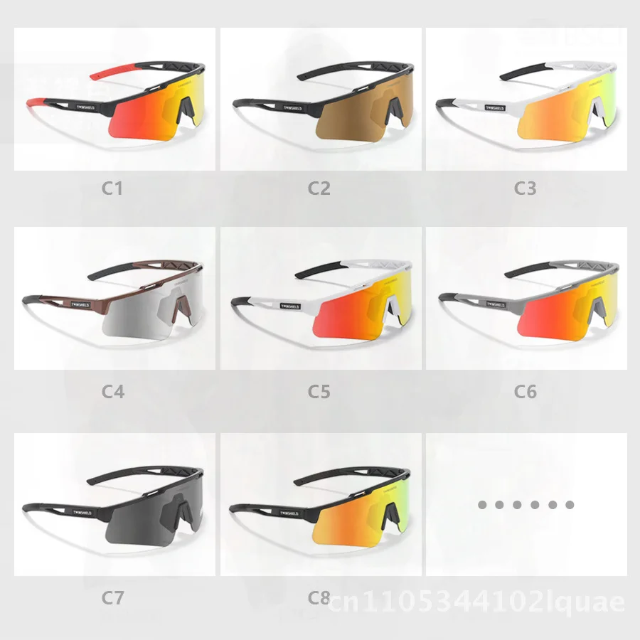 

Twinshield Cycling Glasses Unisex Sports Personality Windproof Outdoor Running Sunglasses Half Frame Universal Bicycle Goggles