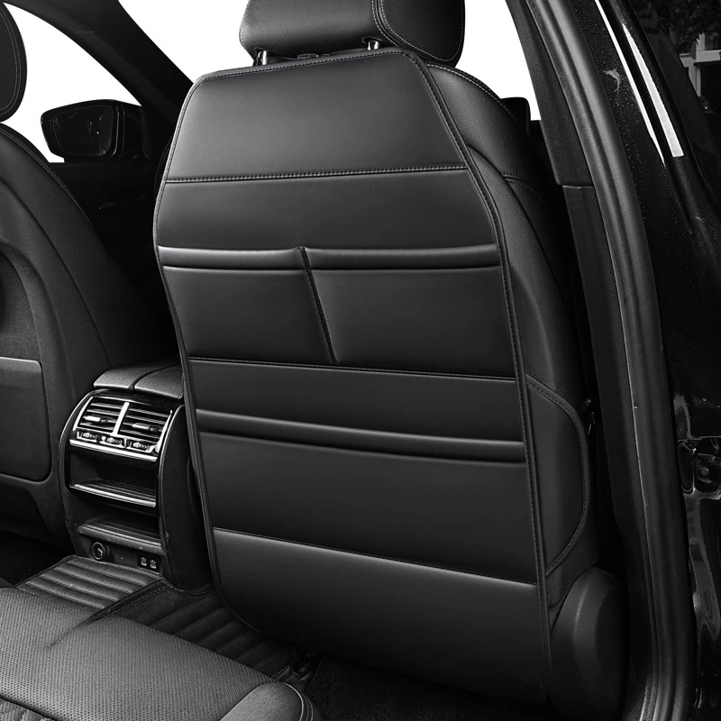 2Pcs Kick Pad Protector for Car Seats - Easy To Clean, Versatile Storage Bag, Travel Gear, PU Leather Car Seat Anti Kick Pad