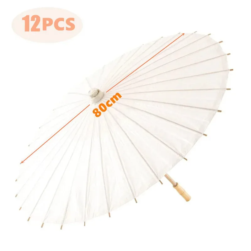 5/12/16PCS Papieren Parasol Bruiloft Papieren Paraplu Party Favor 60/80cm Witte Paraplu's voor Bruids Douche Centerpieces Foto Props