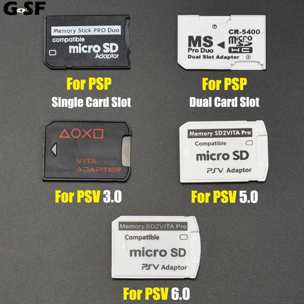 GSF Mini Memory Stick Pro Duo Card Reader New Micro SD TF to MS Pro Card Adapter Single Dual Slots for PSP PSV Gamepad for PSP