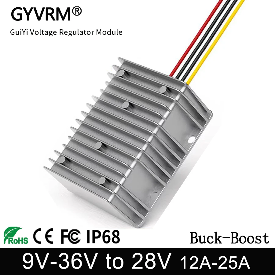 

DC-DC 12V24V(9-36V) to 28V Voltage Regulator 9-36V to 28V 12A-25A voltage regulator 28V Automatic Voltage Regulator Converter