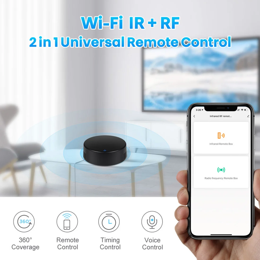 Tuya Smart RF IR Remote Control WiFi Smart Home Infrared Controller for Air Conditioner TV TV Support Alexa,Google Home