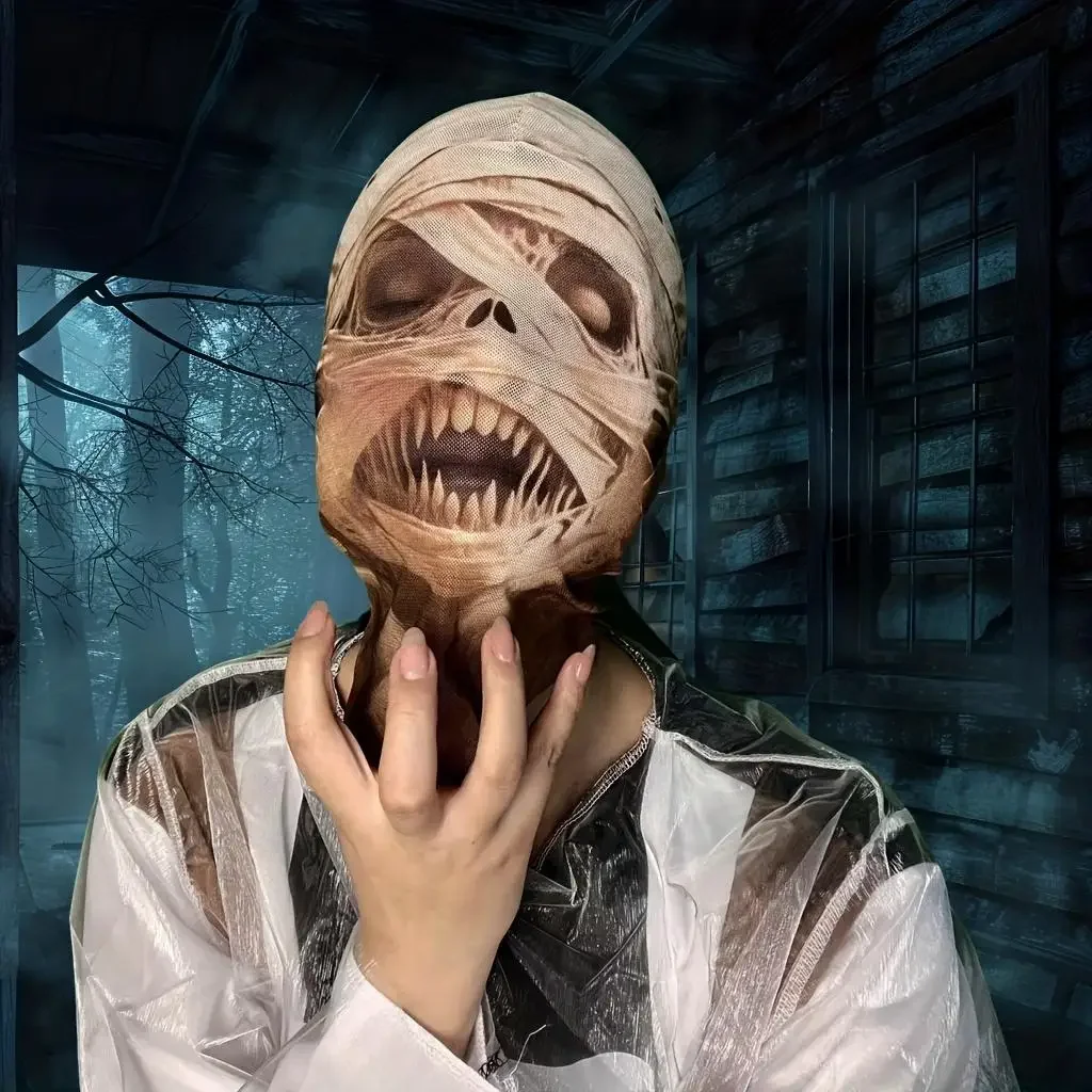 3D Printed Mummy Rag Mask — Realistic, Terrifying, and Perfect for A Night of Haunted Chases. Breathable