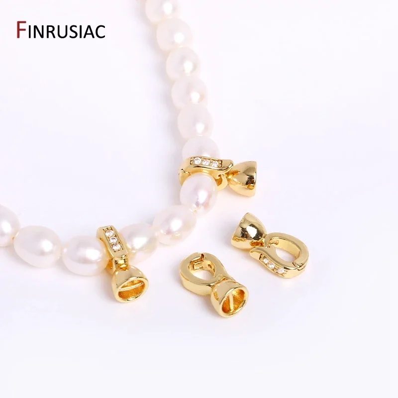 18K Gold Plated Brass Bracelet Nacklace Connectors Pearl Clasps For DIY Nacklace Making Supplies Jewelry Making Accessories