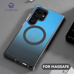 Premium Laser Gradient Frosted Clear For Magsafe Case For Samunsg Galaxy S24 Plus S25 Ultra S25ultra Stong Mangetic Armor Cover