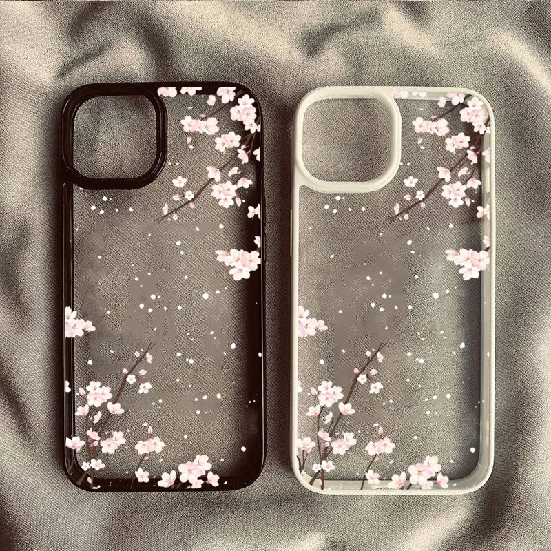 Cherry Blossom Floral Phone Case for iPhone 11 12 13 14 15 Pro 16 17 Pro Max 16E Air X XR XS 7 8 Plus SE 2022 Shockproof Cover view 4