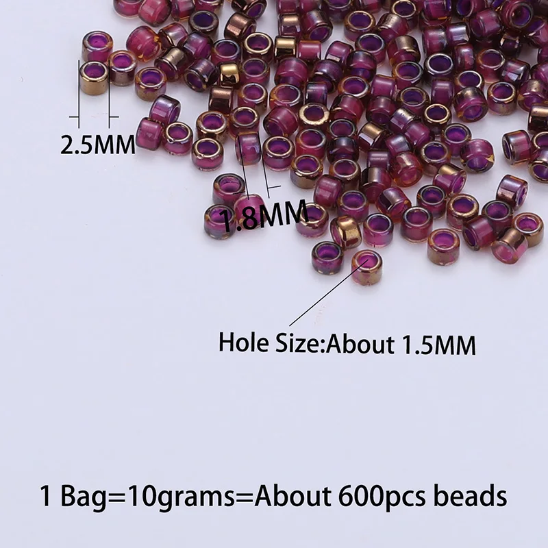 600 Pieces 2.5MM Japanese Quality Glass Beads For Native Beadwork 10Grams/bag  Waterproof Half Gold plating Glass Seed Beads